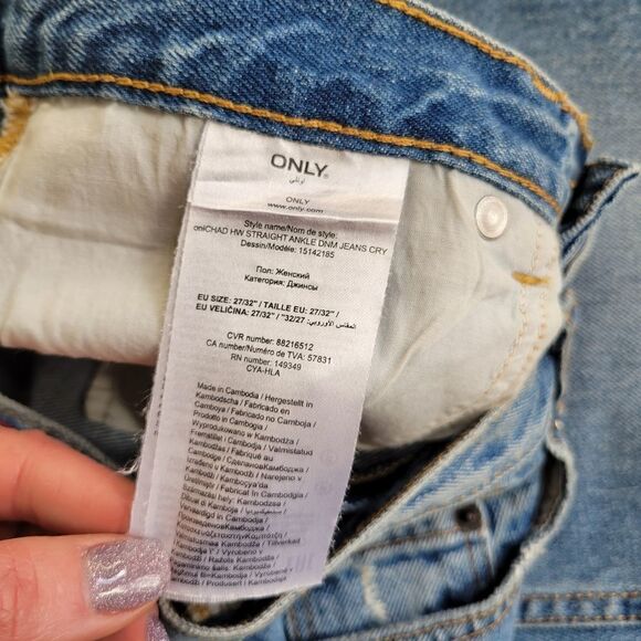 ONLY Jeans High Waist straight Cropped size 27 4 - Picture 9 of 12